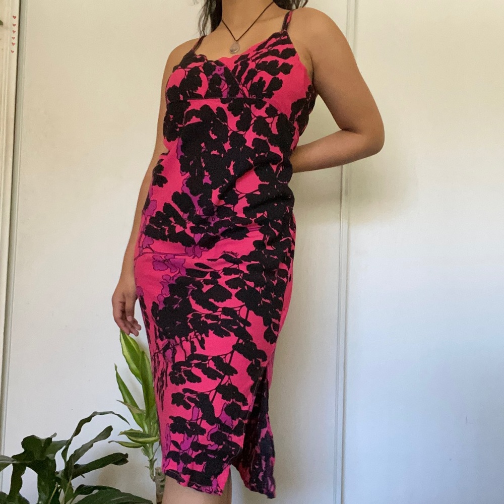 Hawaiian Floral print slip dress